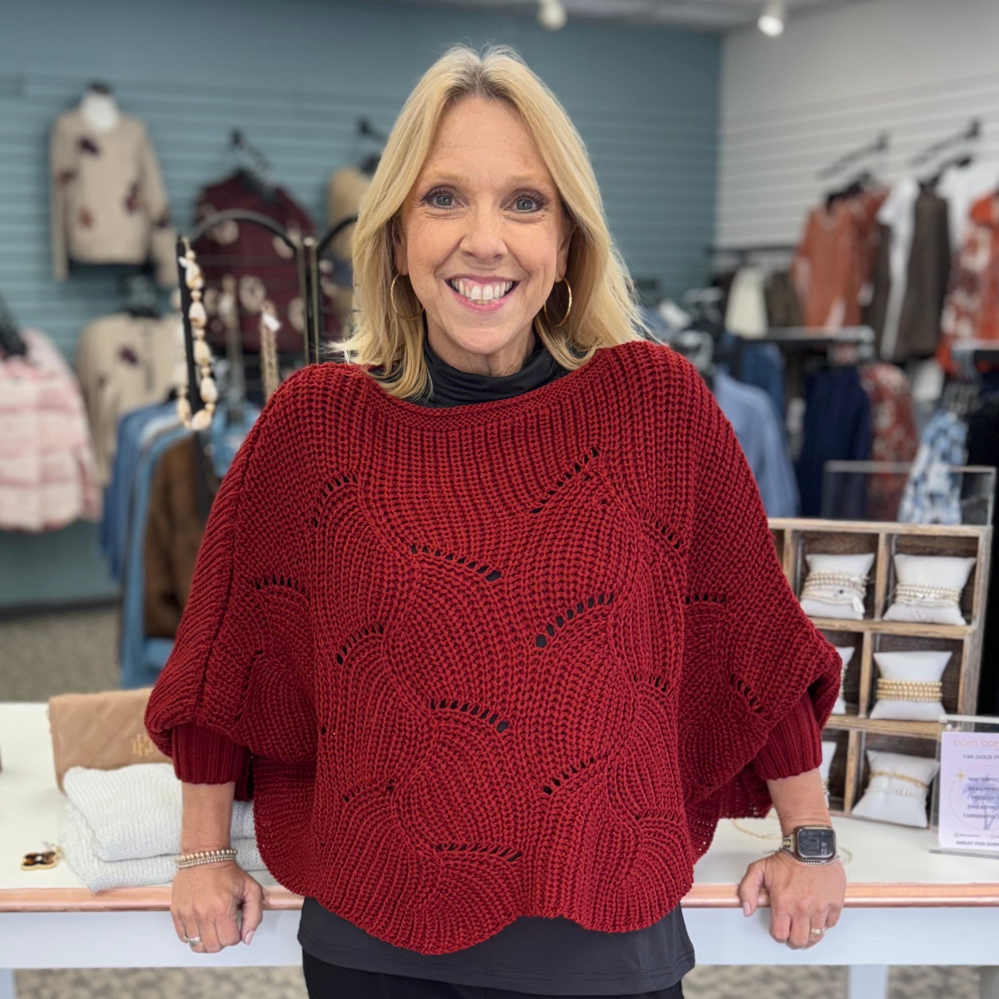 Loose Knit Batwing Sweater