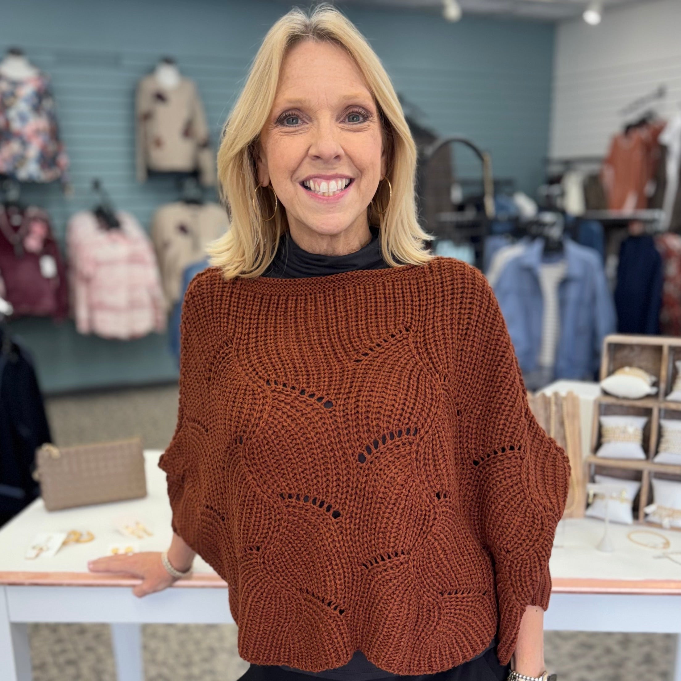 Loose Knit Batwing Sweater
