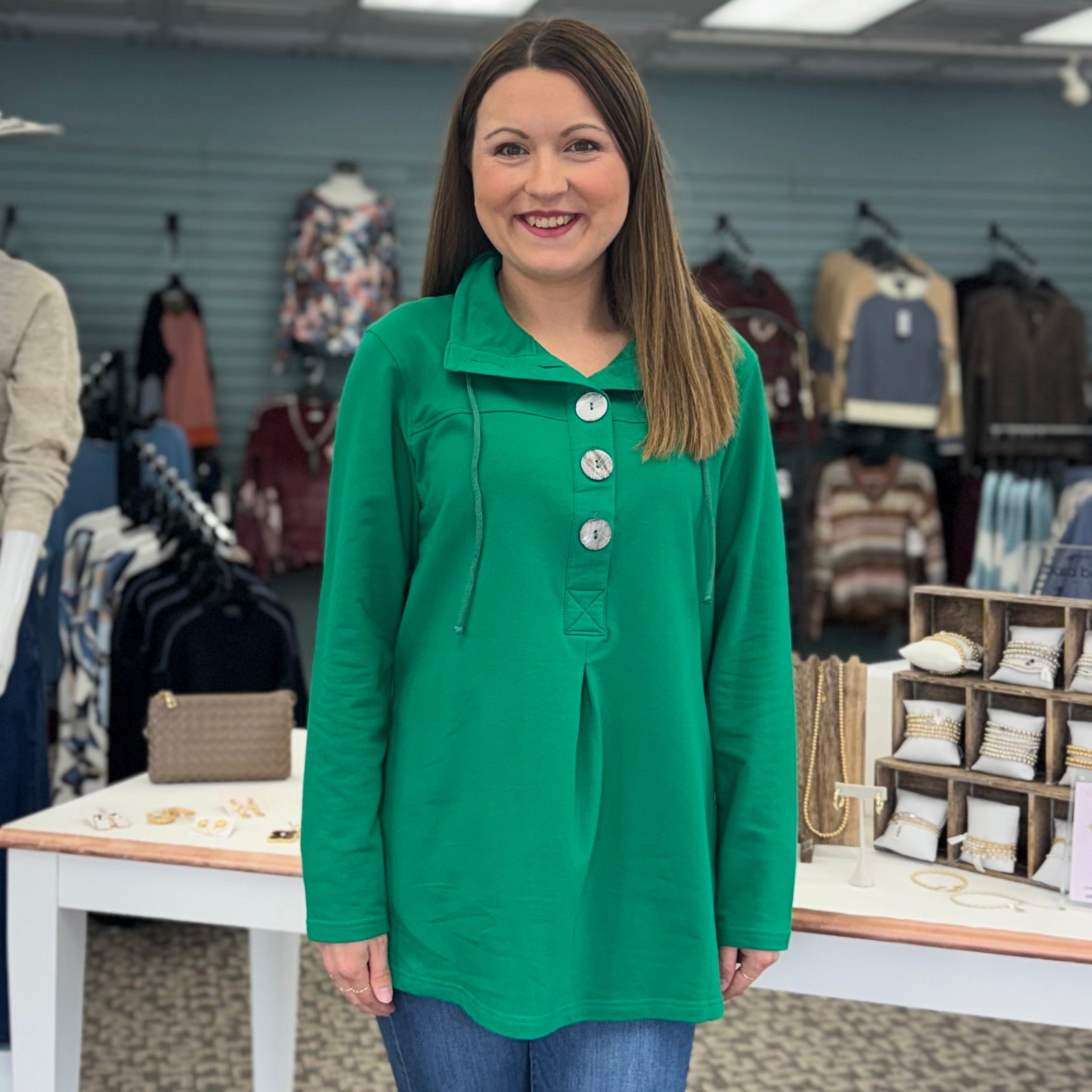 Lulu B Button Front Tunic Top