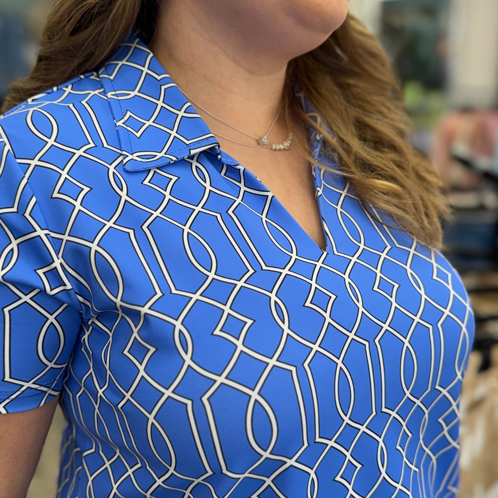 Lulu-B Short Sleeve Collar Top