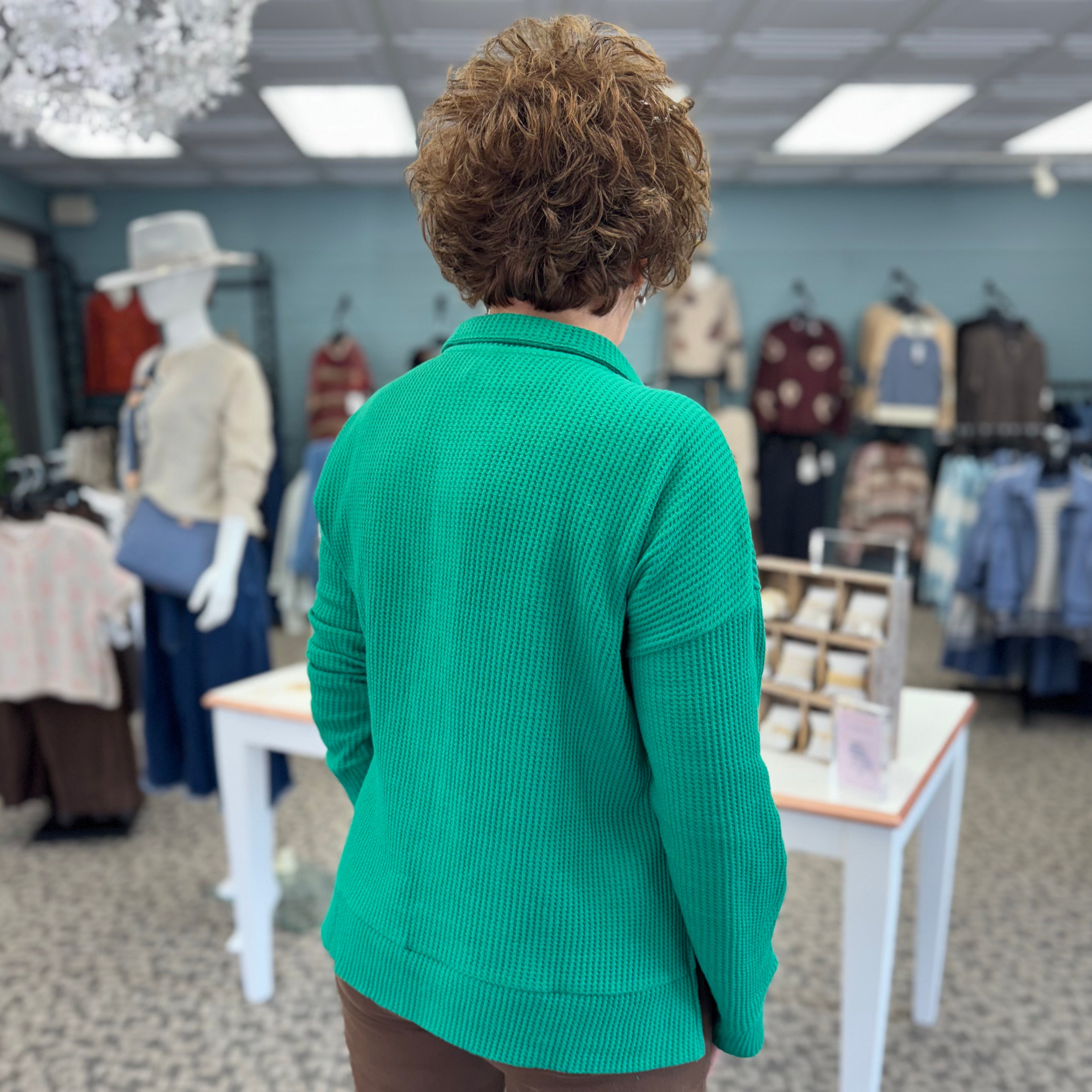 Lulu-B Thermal Half Zip-Emerald