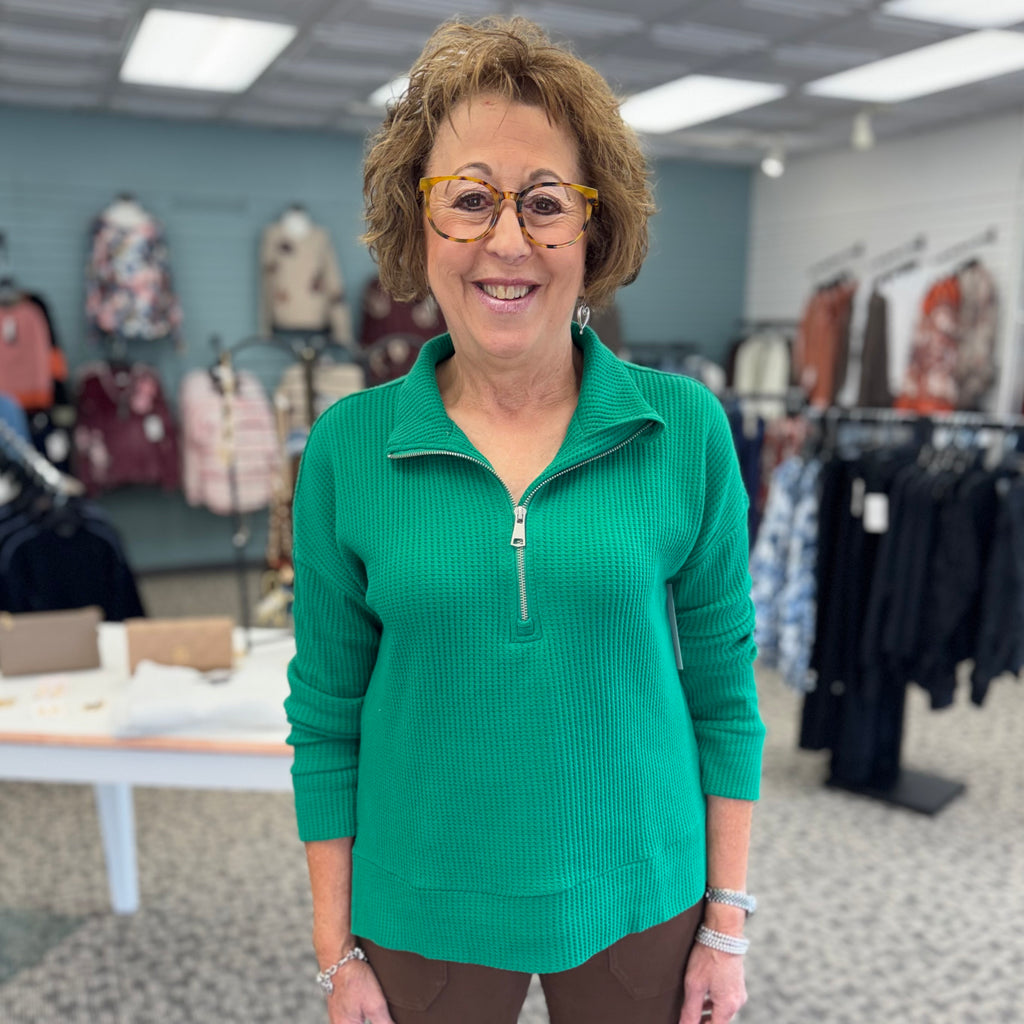 Lulu-B Thermal Half Zip-Emerald