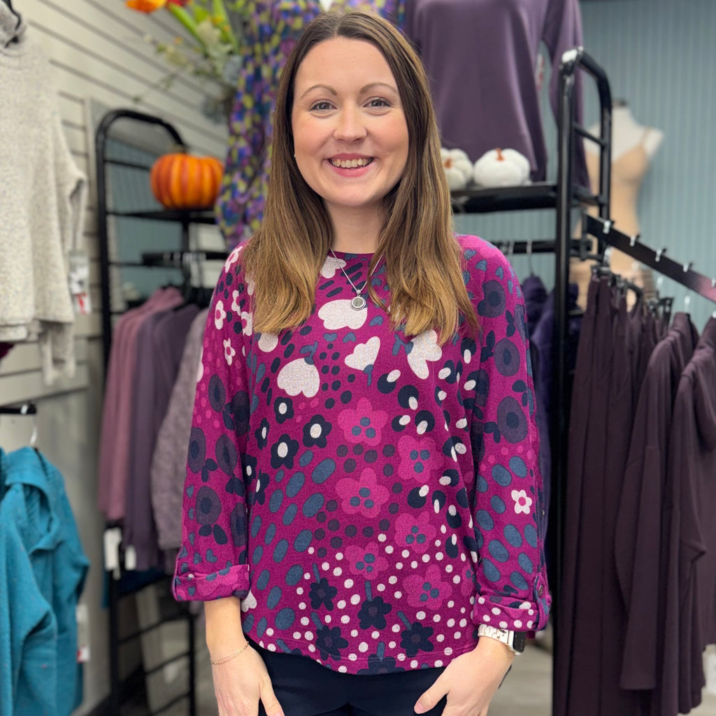 3/4 Dolman Sleeve Scoop Neck Top