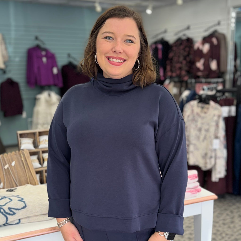 Knit Drop Shoulder Turtleneck