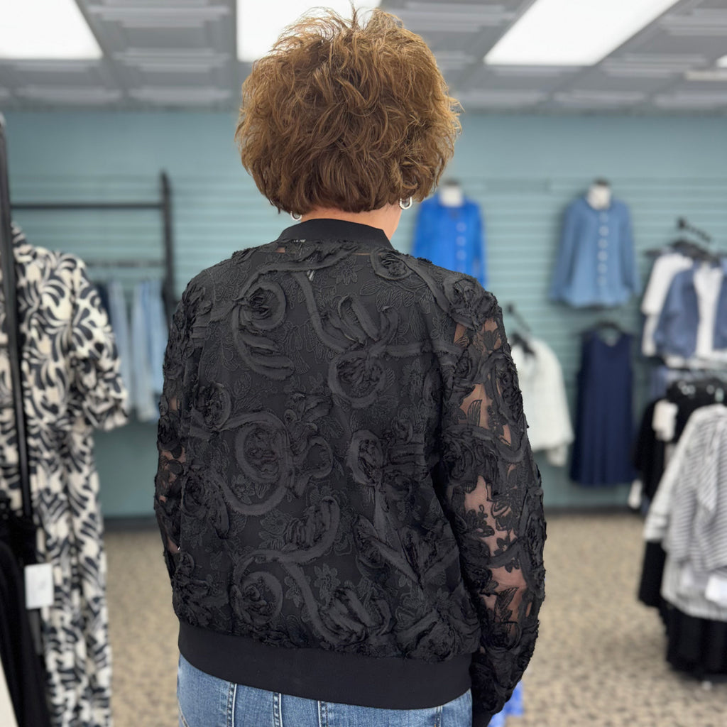 Embroidered Knit Net Jacket