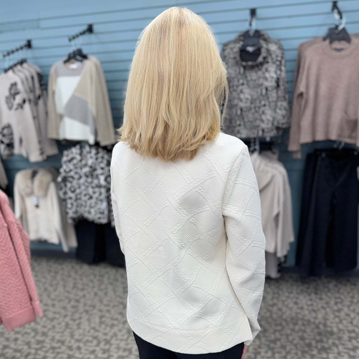 Knit Long Sleeve Funnel Neck Top