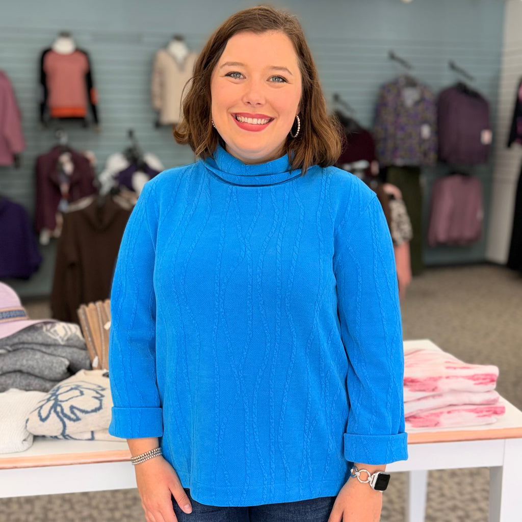 Knit Turtleneck with 3/4 Sleeve