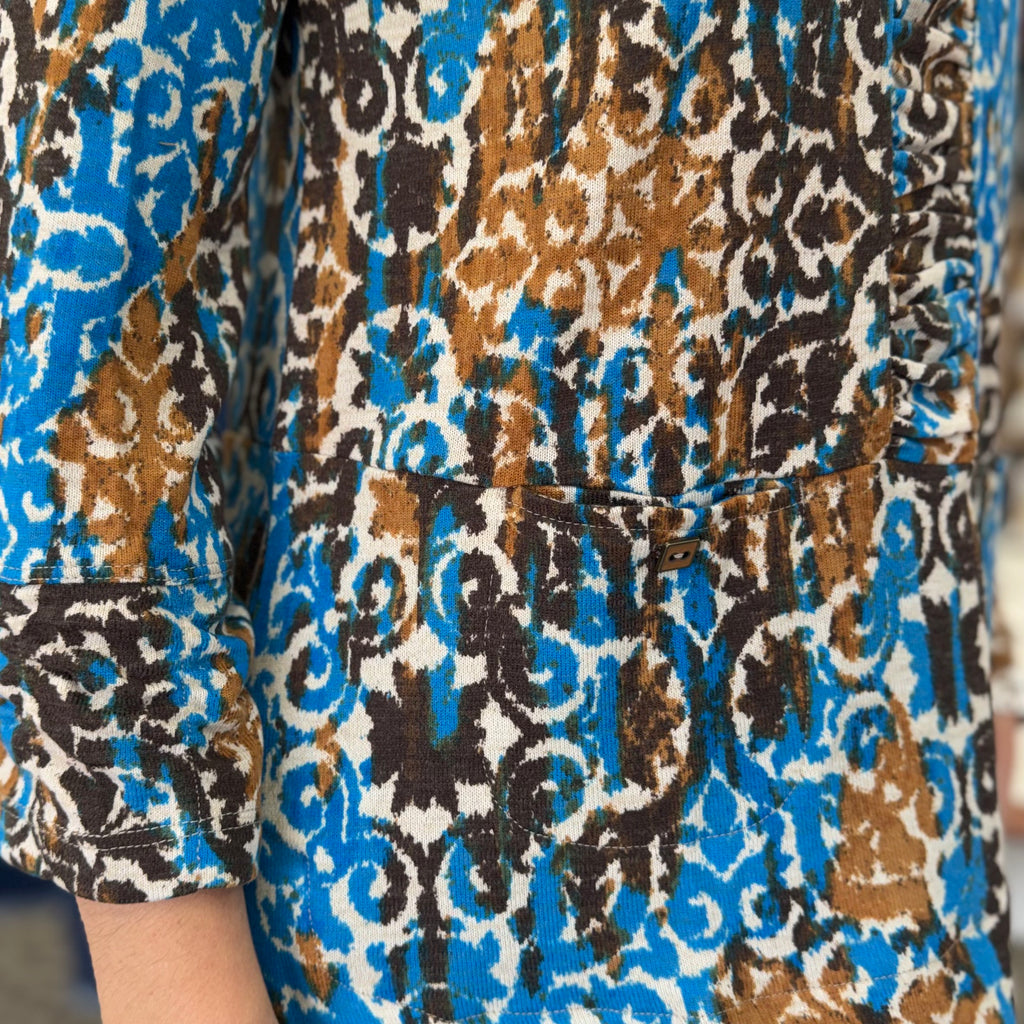 Shirred Sleeve Bateau Neck Top