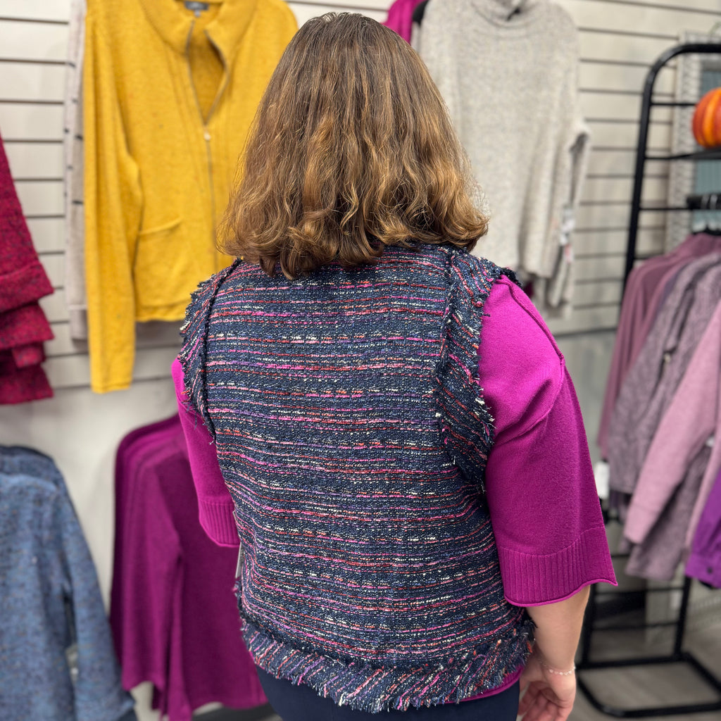 Woven Banded Front Lined Vest
