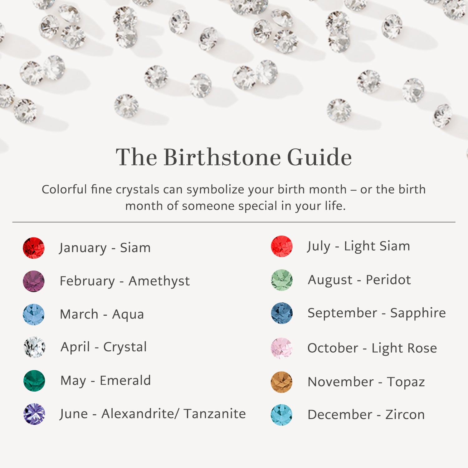 Glitz Birthstone Amulet- Zircon