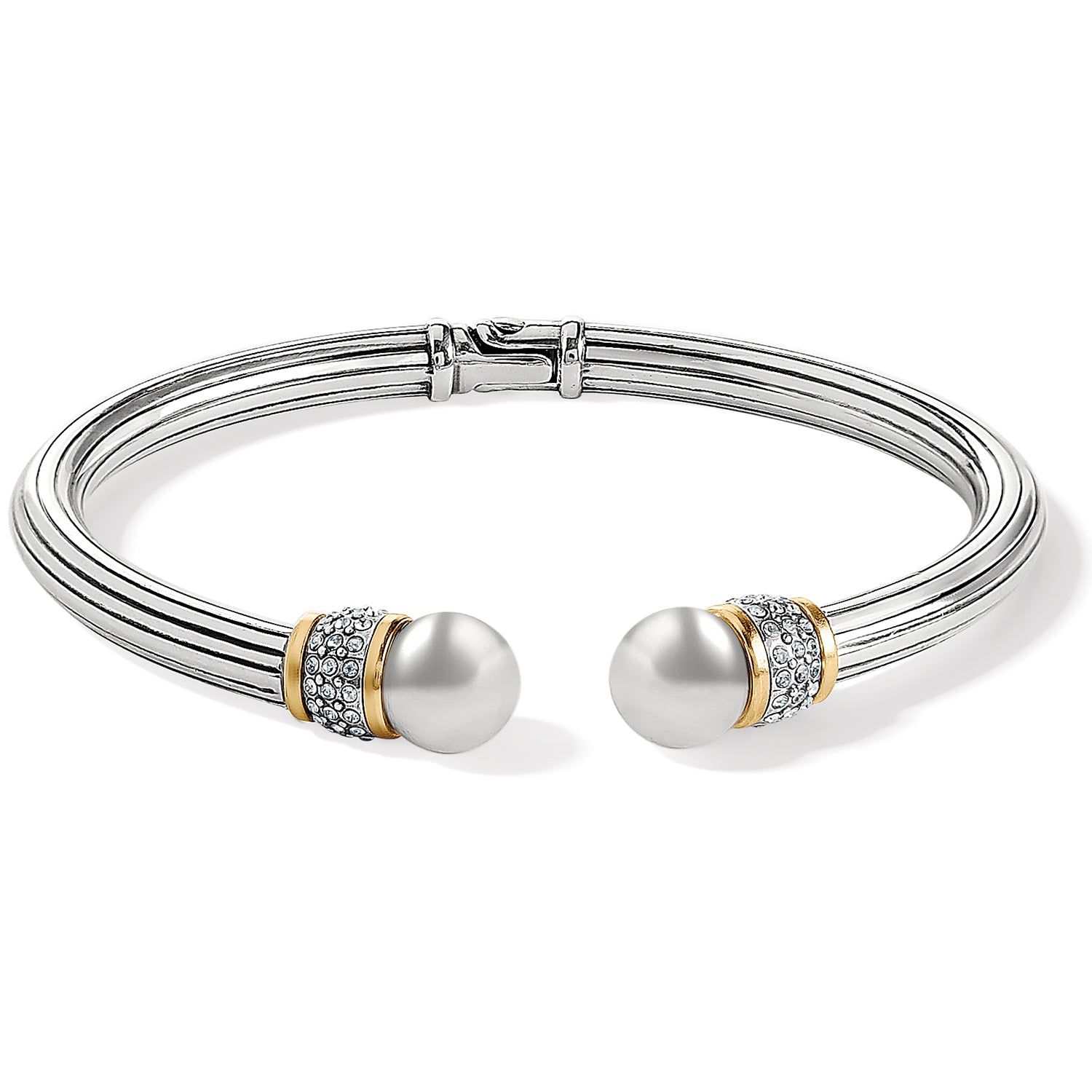 Meridian Open Hinged Bangle-Two Tone