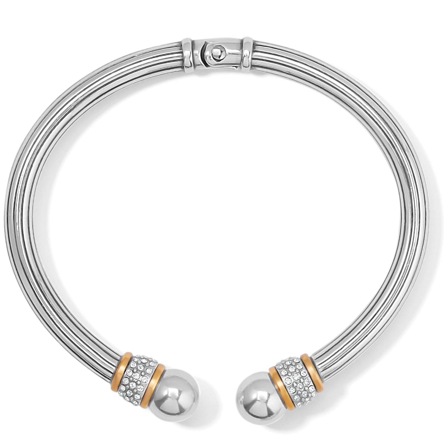 Meridian Open Hinged Bangle-Two Tone