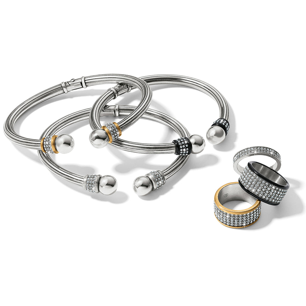 Meridian Open Hinged Bangle-Two Tone