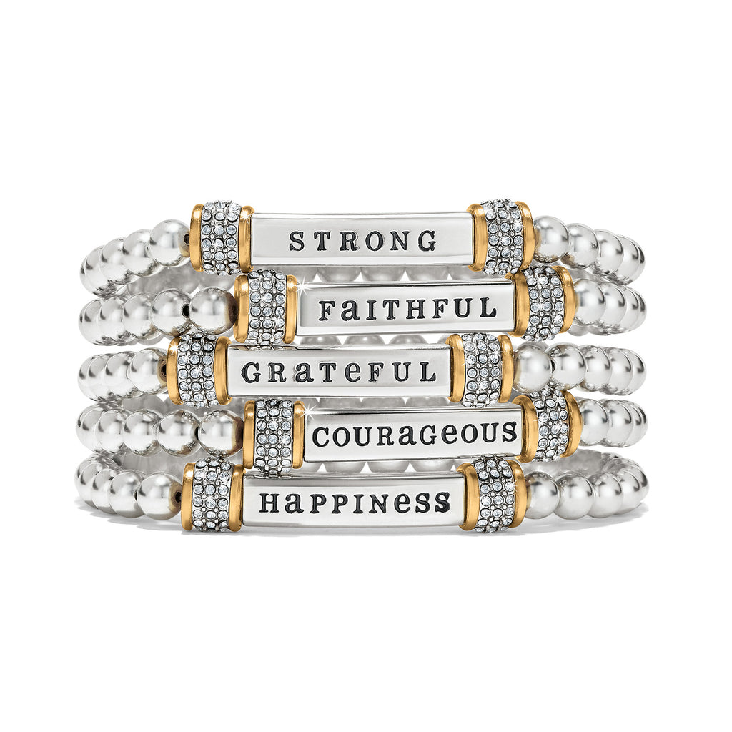 Meridian Fearless Two Tone Stretch Bracelet