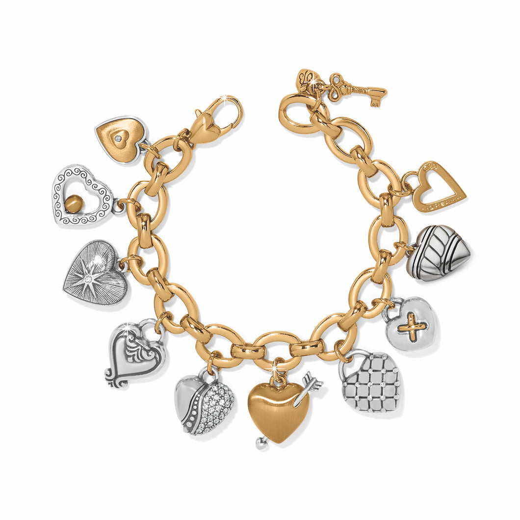 One Heart Large Charm Bracelet