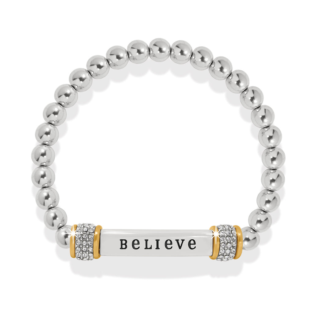 Meridian Believe Two Tone Stretch Bracelet
