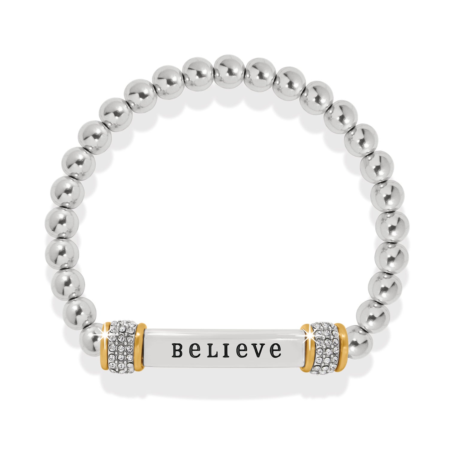 Meridian Believe Two Tone Stretch Bracelet