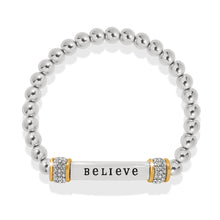 Load image into Gallery viewer, Meridian Believe Two Tone Stretch Bracelet
