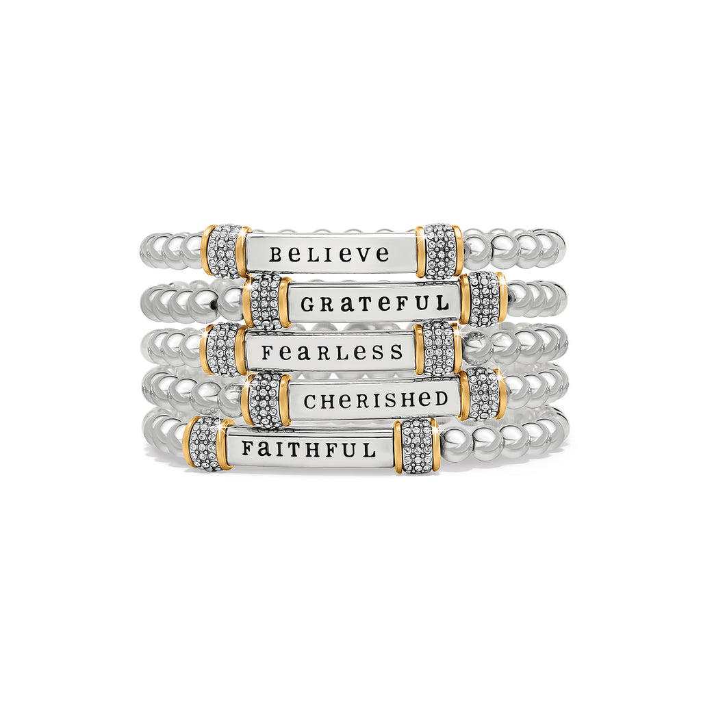 Meridian Believe Two Tone Stretch Bracelet