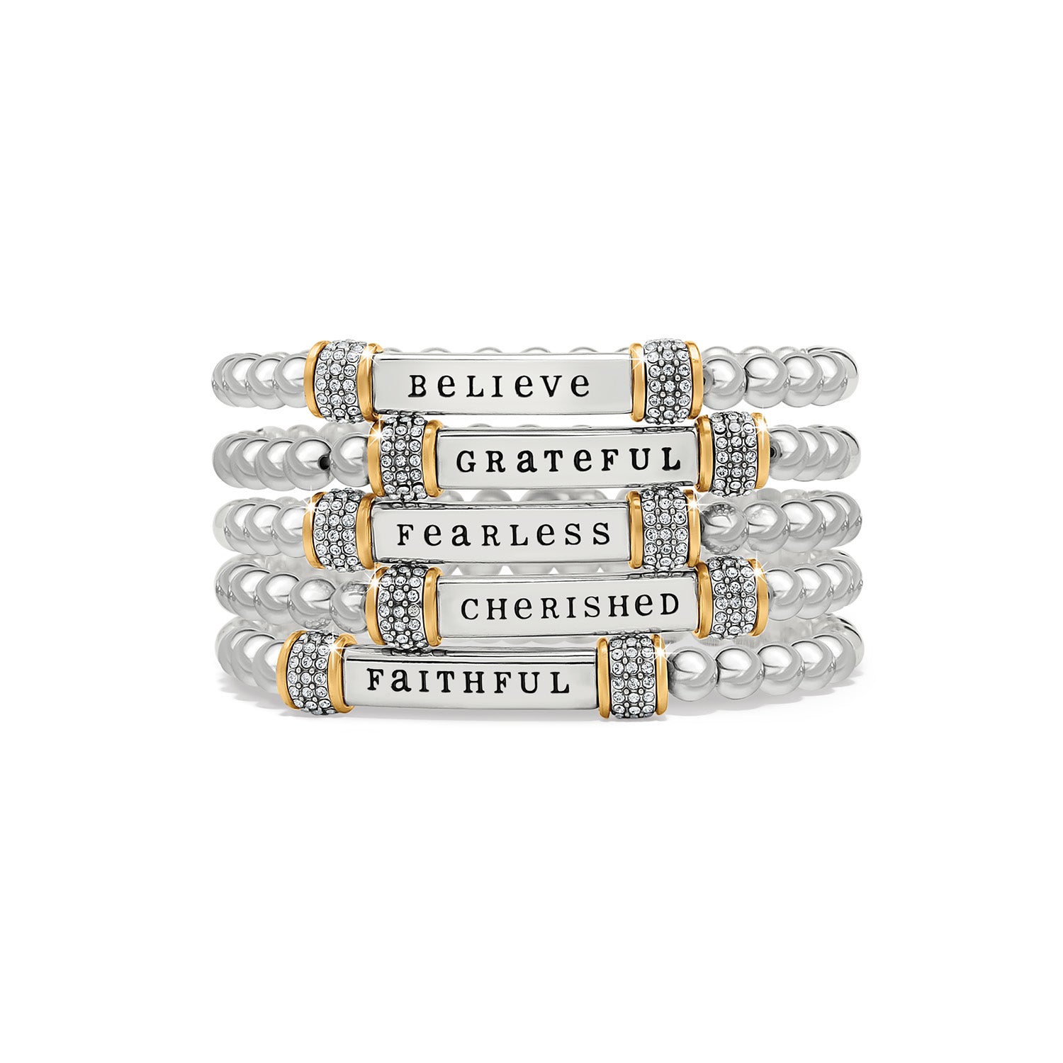 Meridian Believe Two Tone Stretch Bracelet
