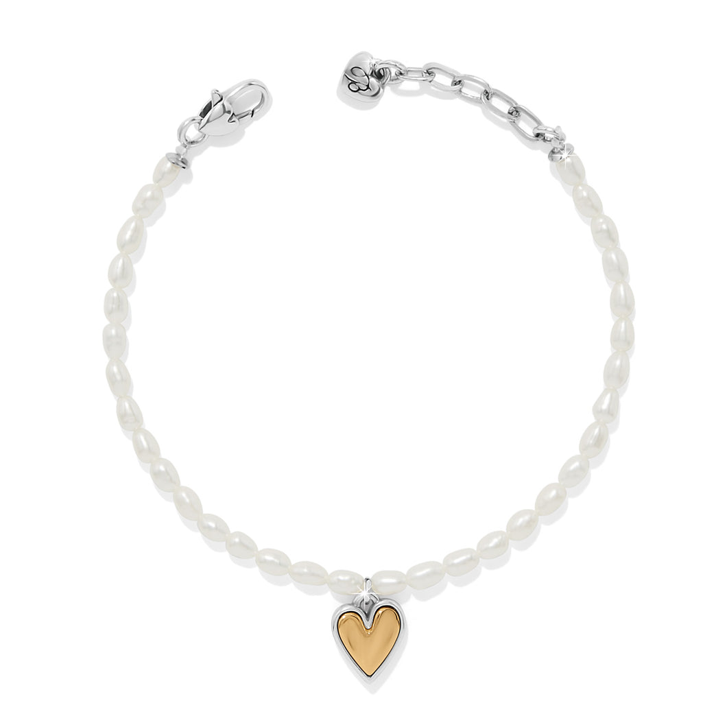 Cascade Embrace Pearl Heart Bracelet