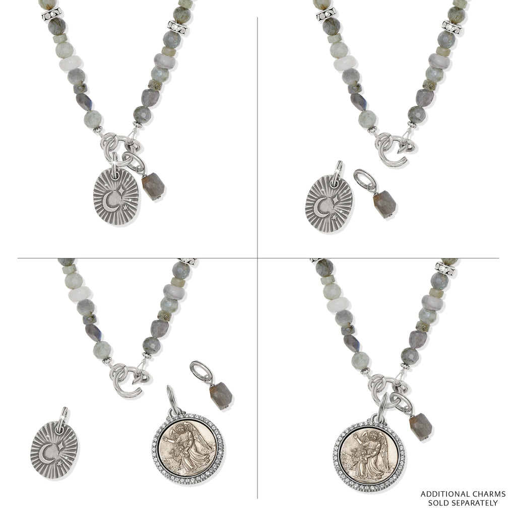 Token Charm Labradorite Necklace