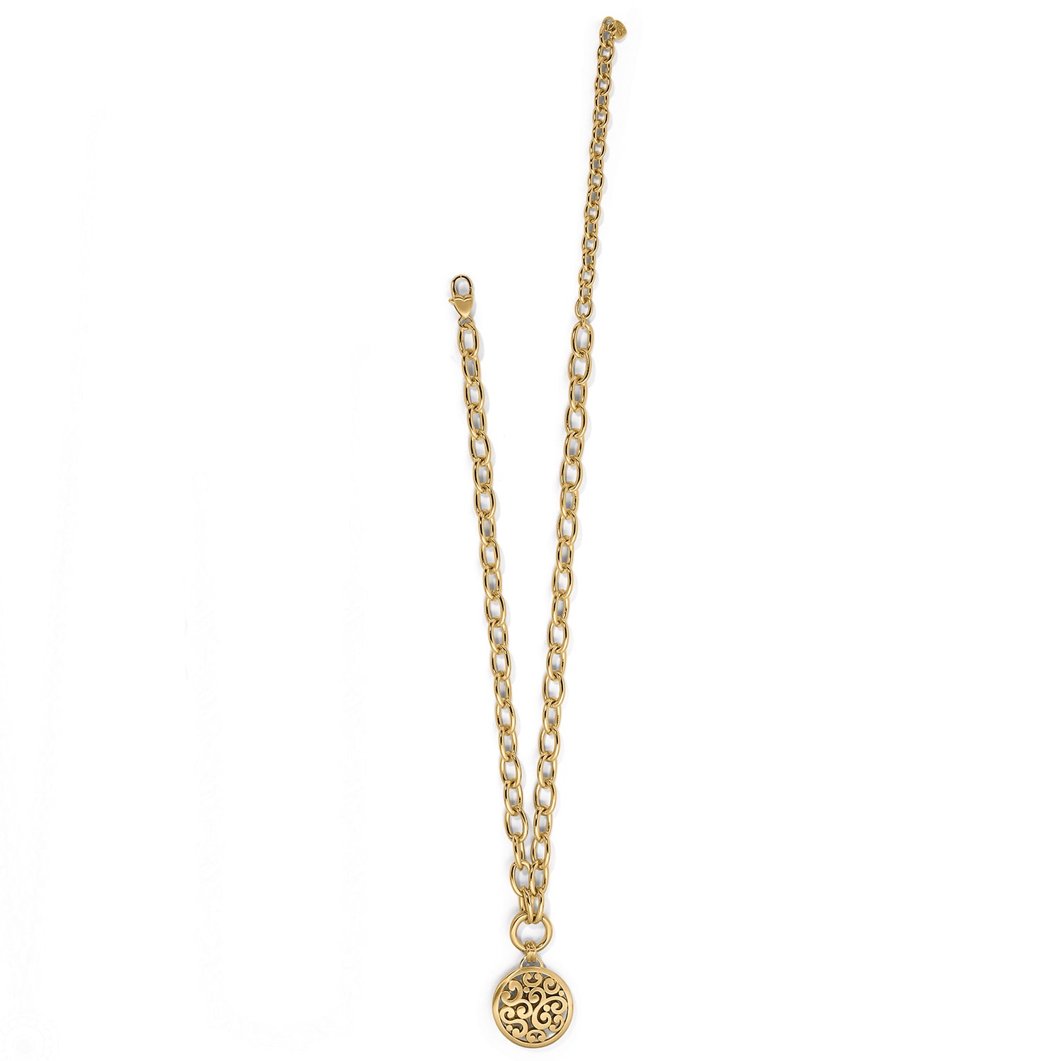 Contempo Medallion Charm Necklace-Gold