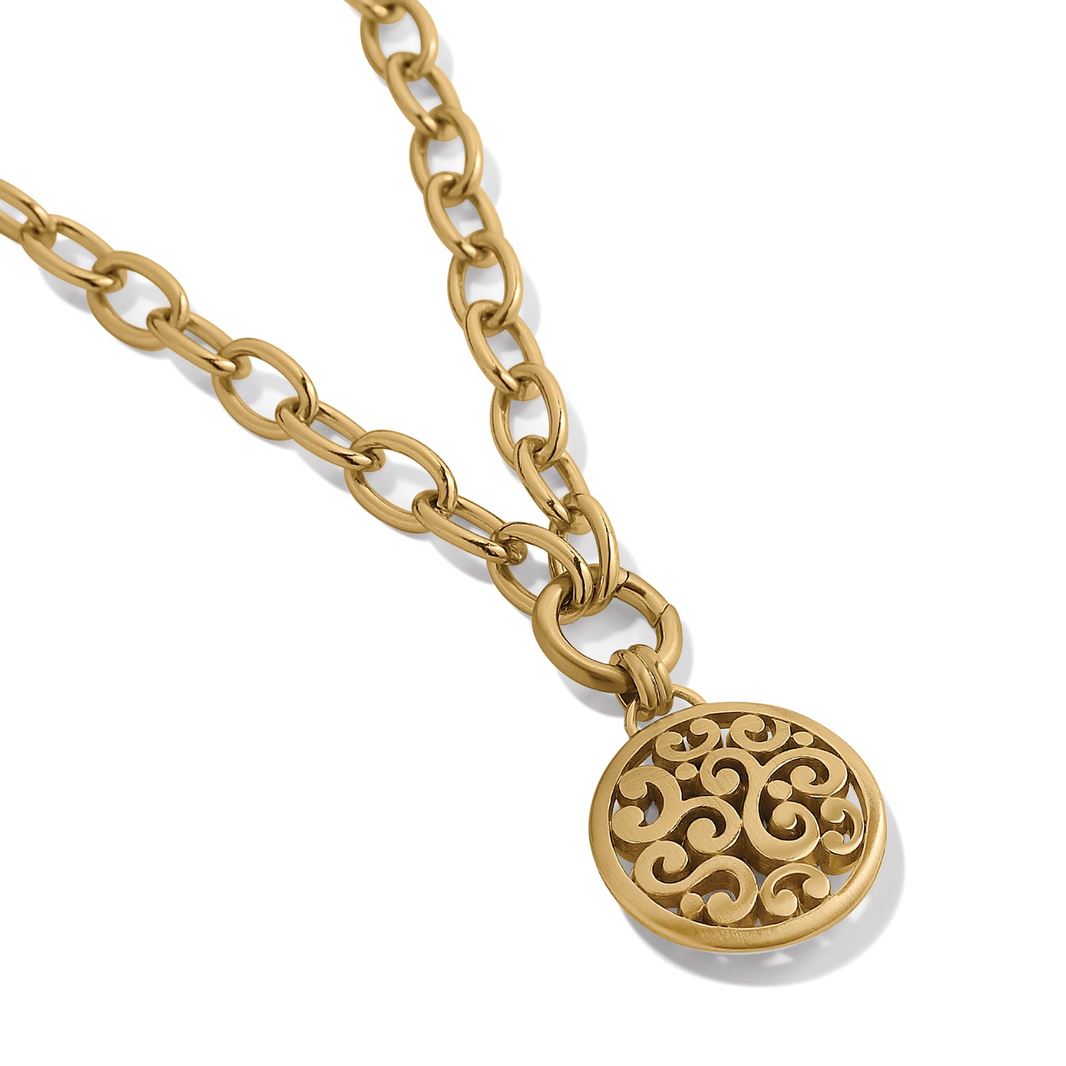 Contempo Medallion Charm Necklace-Gold