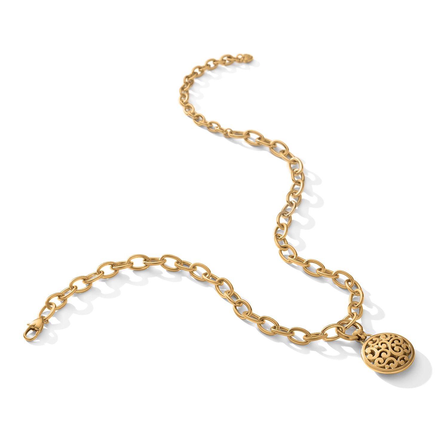 Contempo Medallion Charm Necklace-Gold
