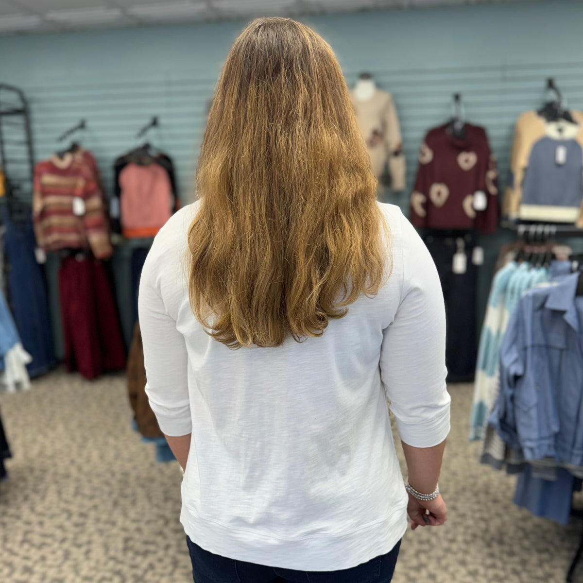 R7758 Boatneck 3/4 Sleeve Top