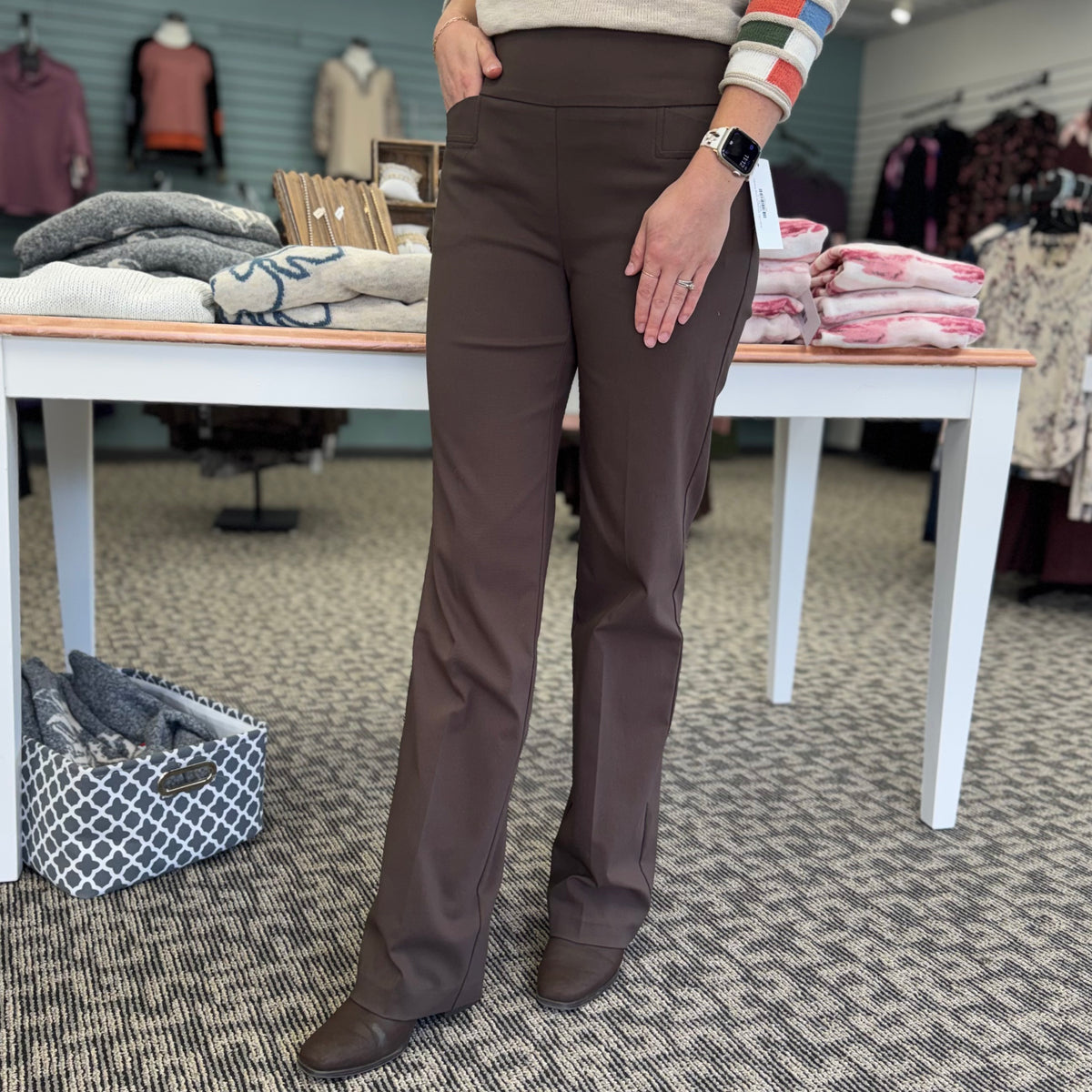 Pull-On Straight Leg Pants