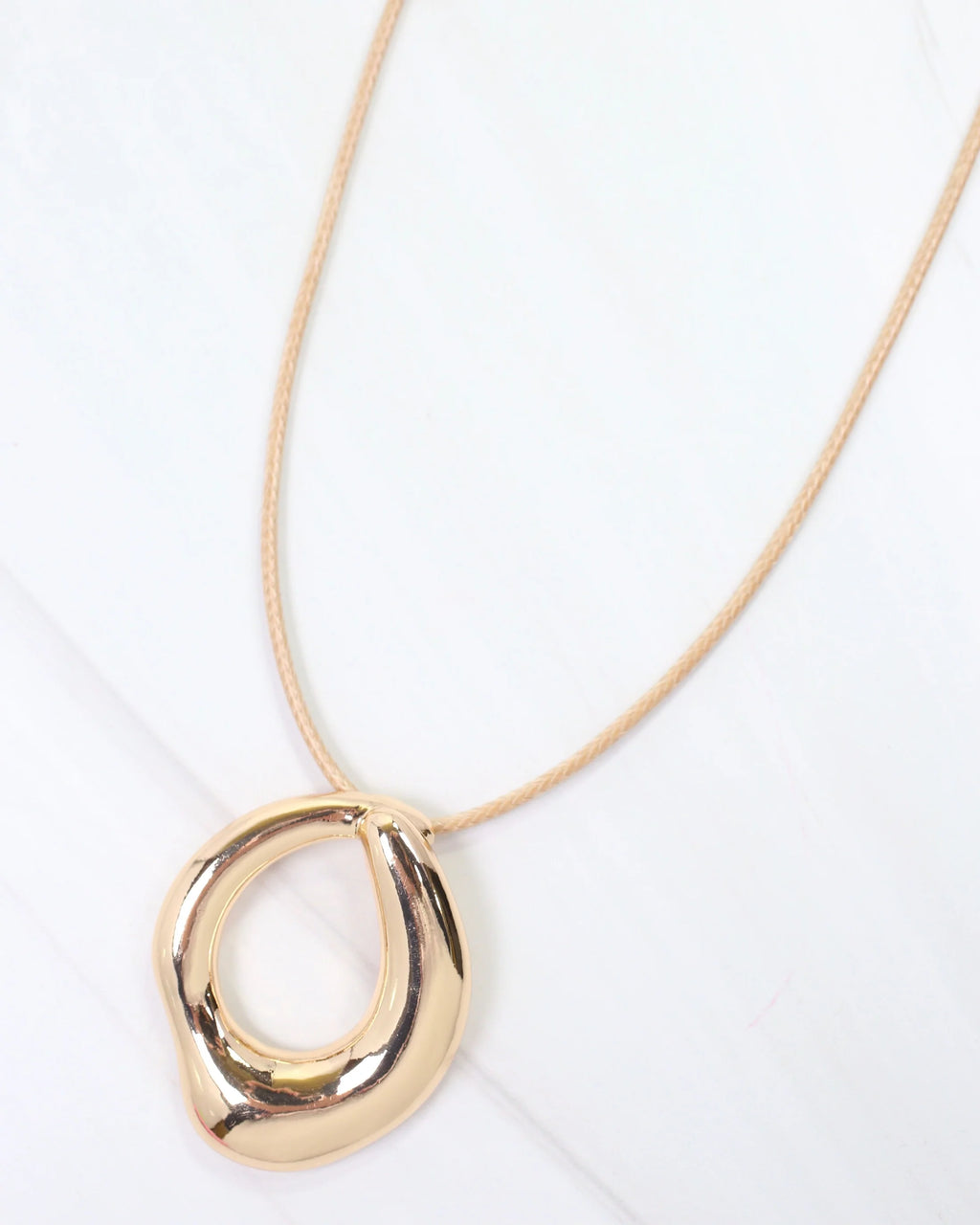 Mansfield Circle Pendant Cord Necklace