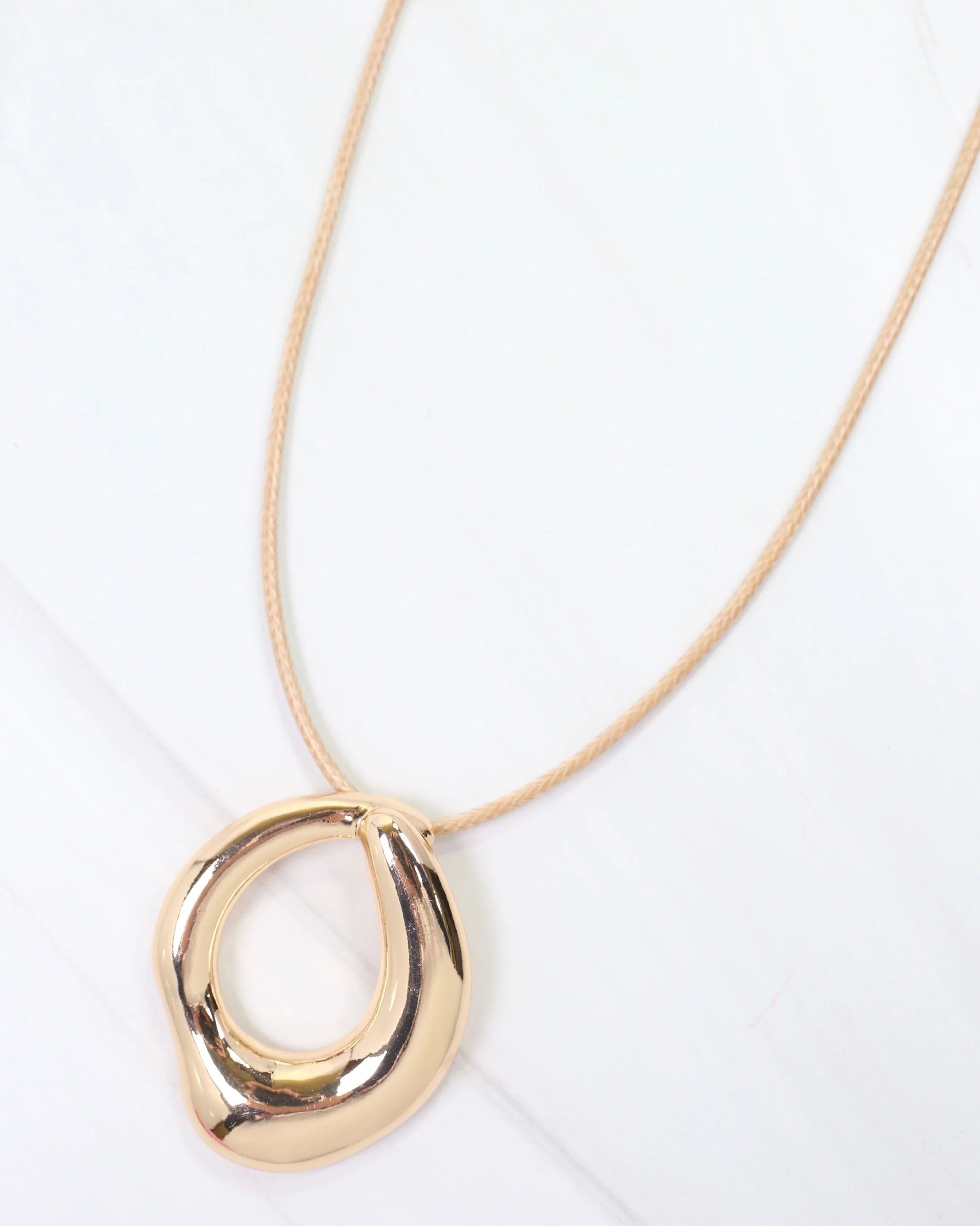 Mansfield Circle Pendant Cord Necklace
