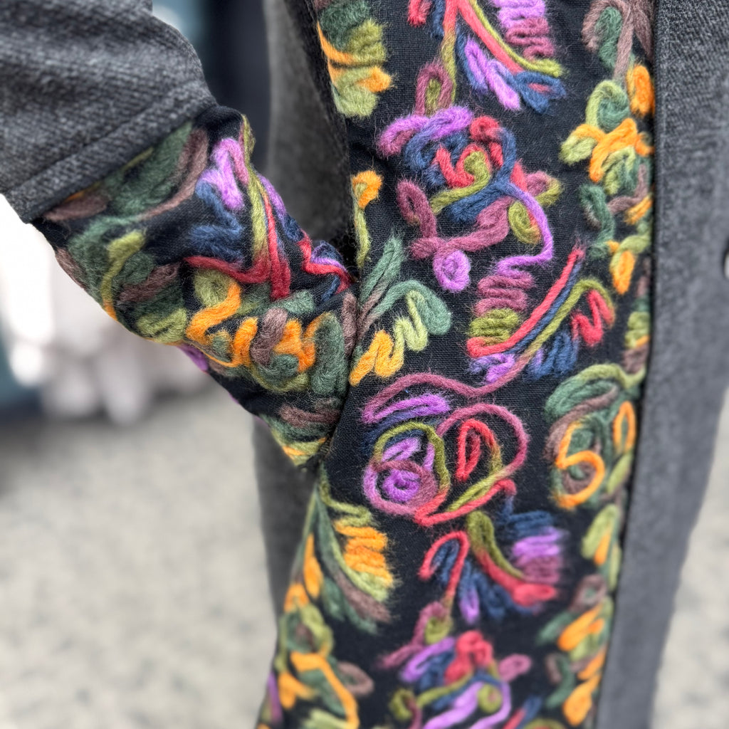 Embroidered Trim Detail Button-Up Jacket