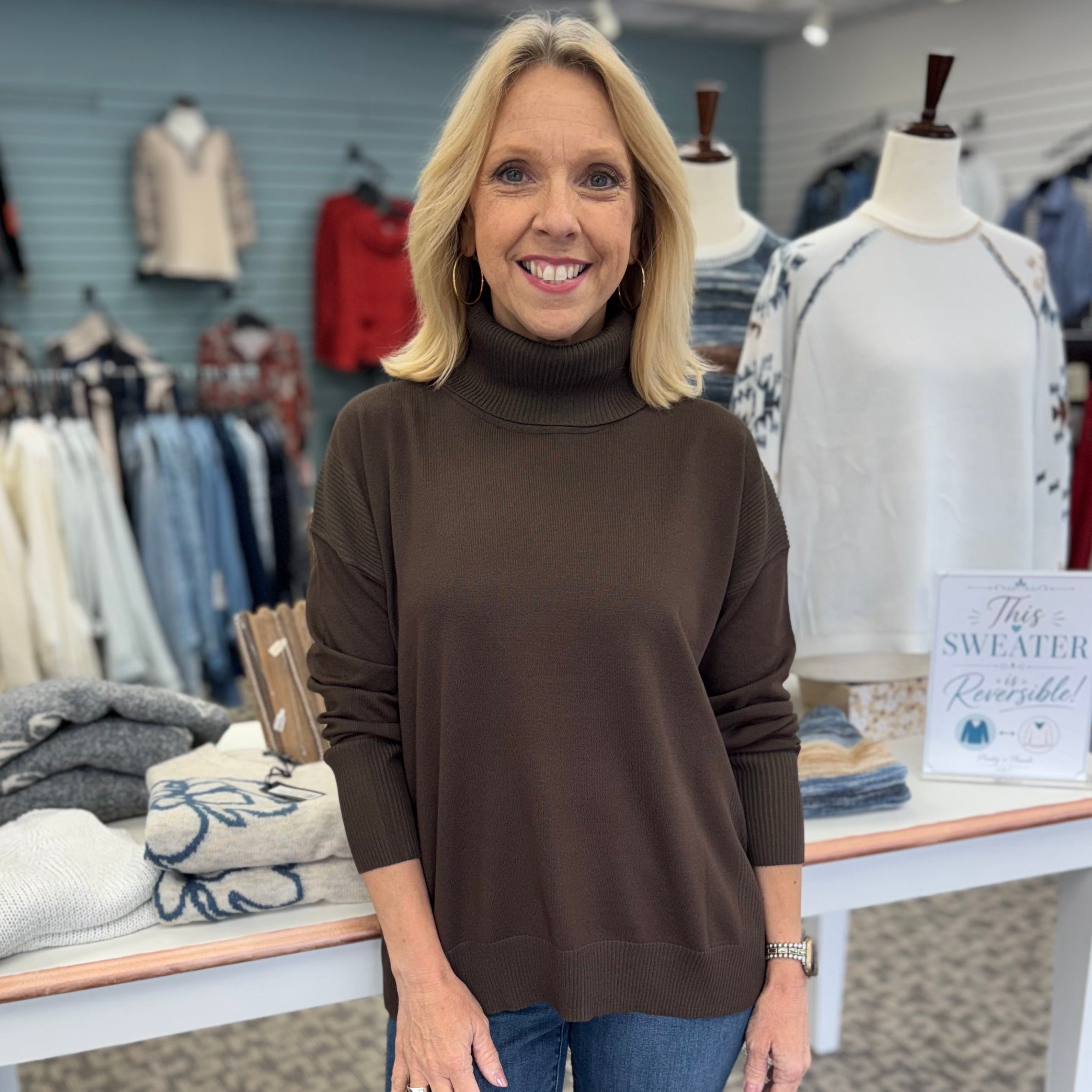 Cowl Neck Lightweight Sweater