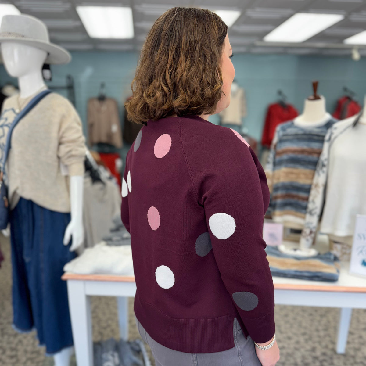 Polka Dot Lightweight Sweater