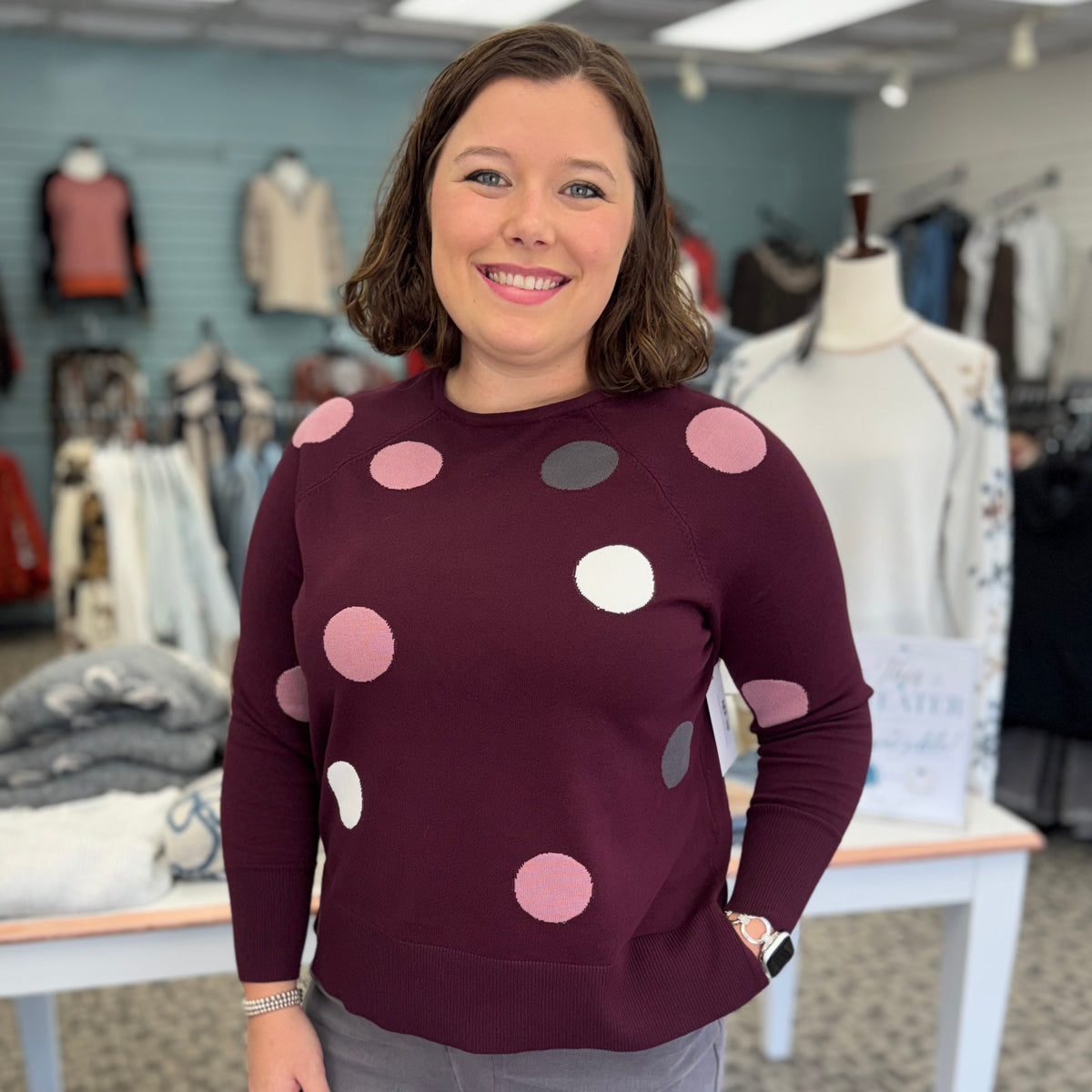 Polka Dot Lightweight Sweater