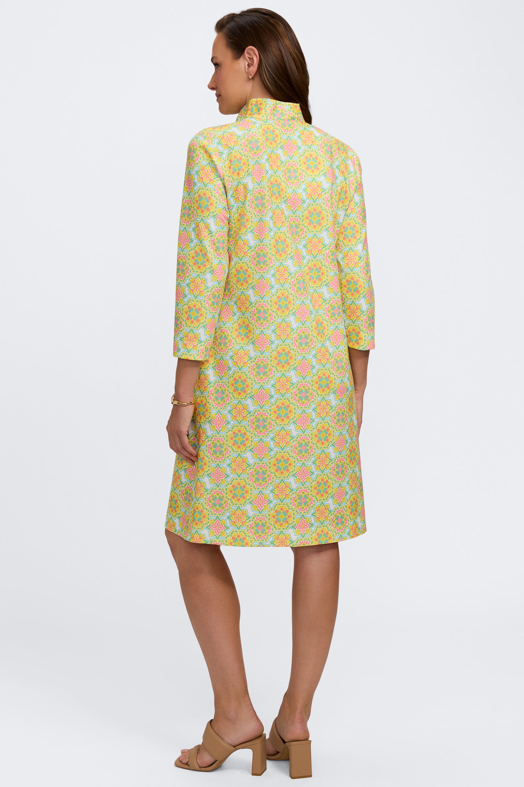 Tammy Sicilian Tile 3/4 Sleeve Dress