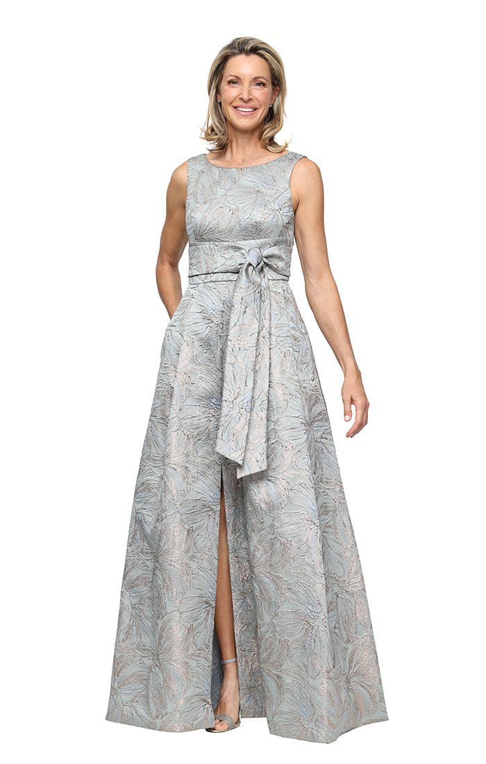 Long Sleeveless Printed Jacquard Dress