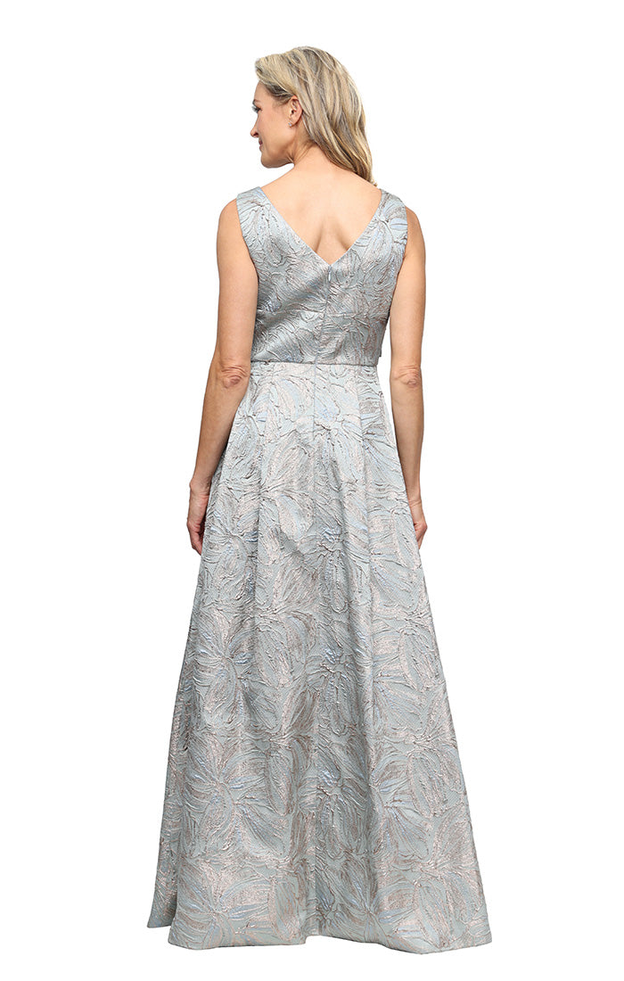 Long Sleeveless Printed Jacquard Dress