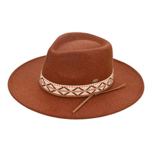 Load image into Gallery viewer, Geometric Band Felt Panama Hat
