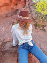 Load image into Gallery viewer, Geometric Band Felt Panama Hat
