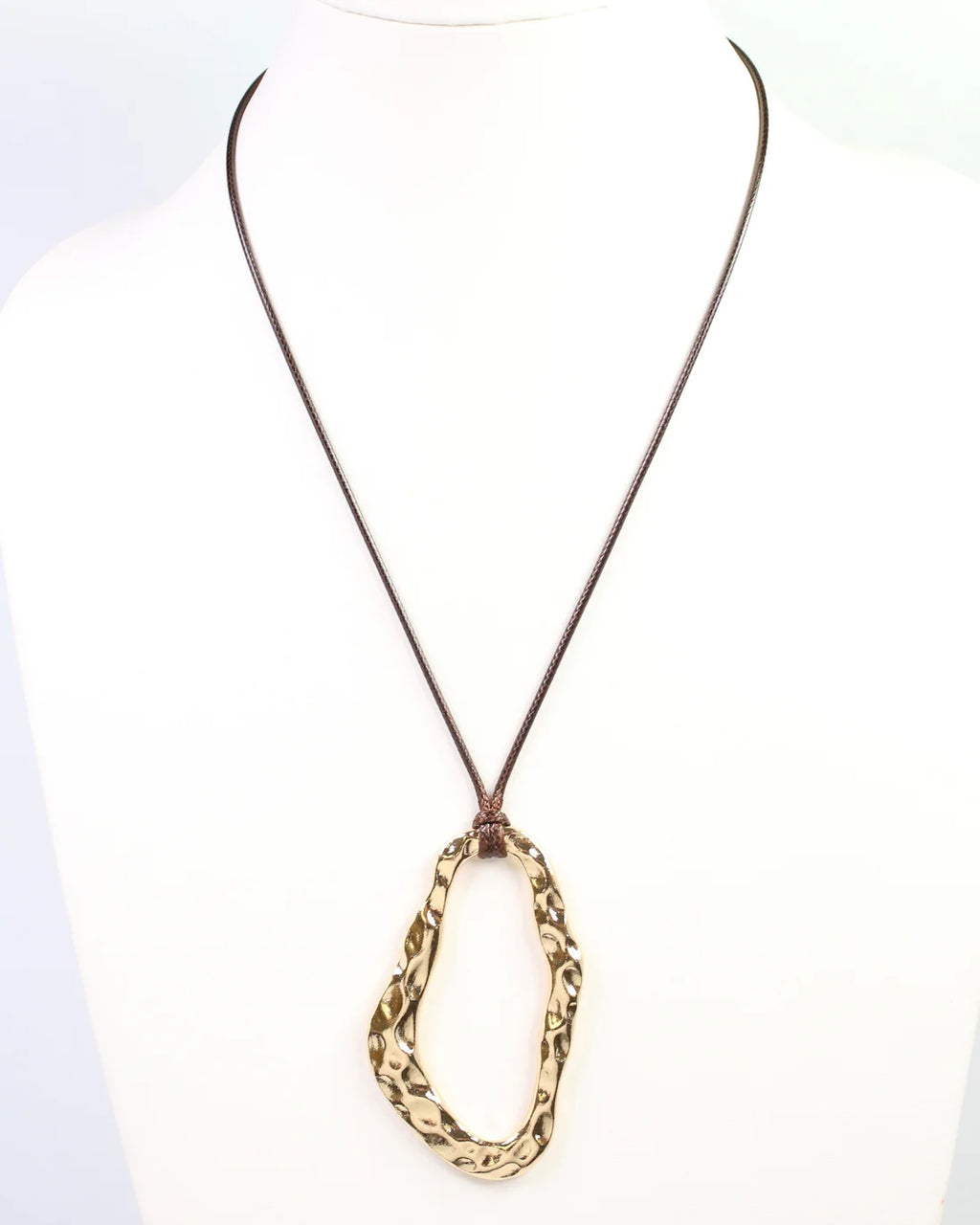 Frankfort Corded Necklace with Oval Pendant
