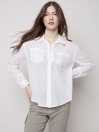 Cotton Voile Button-Down Shirt