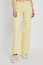 Load image into Gallery viewer, Pale Yellow High Rise Wide Jeans

