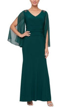 Load image into Gallery viewer, Long V-Neck Aline Dress with Ruched waist
