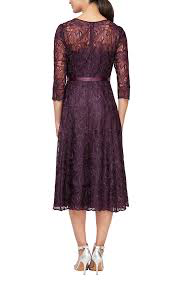 3/4 Sleeve Lace Below the Knee Dress