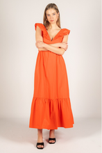 Load image into Gallery viewer, Poplin Ruffled Tiered Maxi Dress
