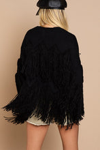 Load image into Gallery viewer, Black Relax Fit Zig-Zag Tassel Detail
