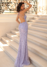 Load image into Gallery viewer, 810467 Beaded Dress with Criss Cross Back
